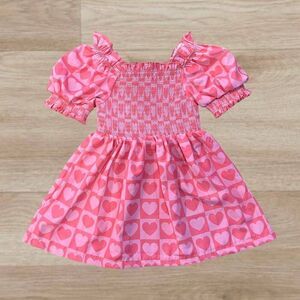Valentine's Day Pink Checkered Heart Dress (XS-2T)